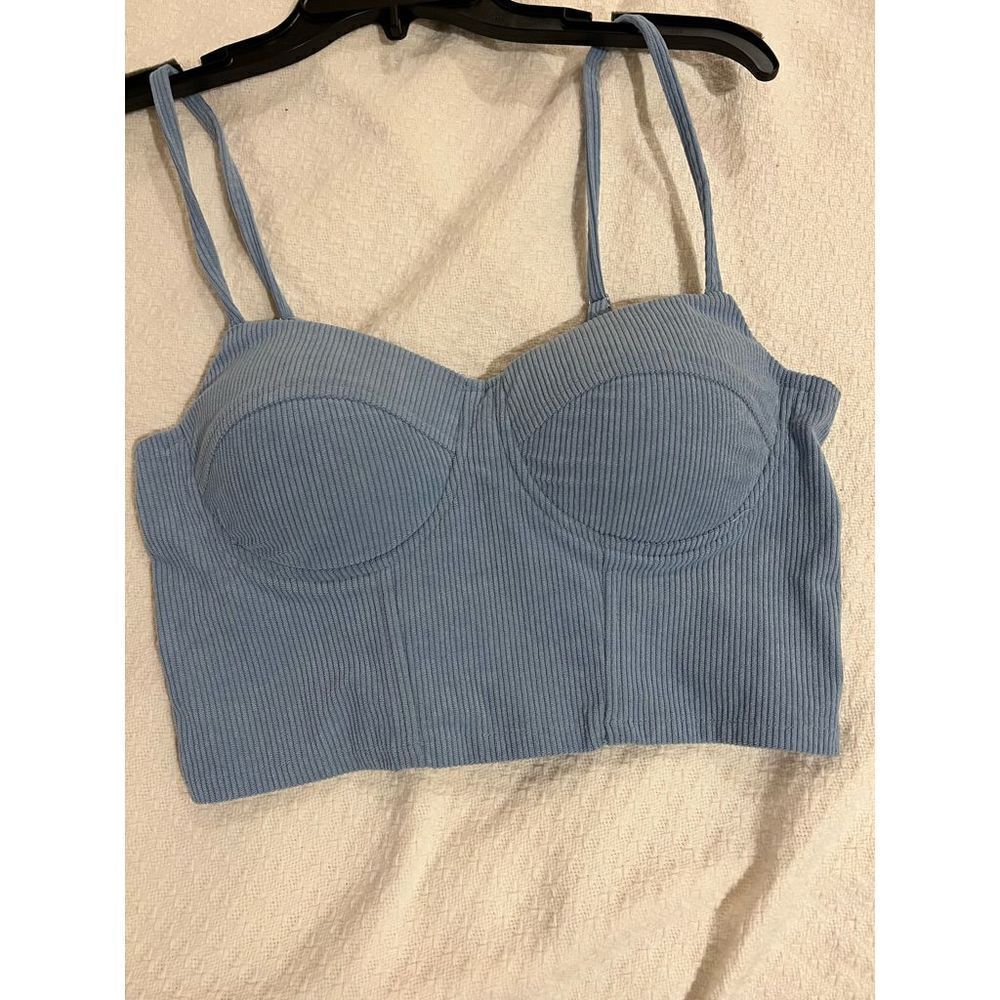 New Say What? Bustier crop Top Bra Top size L light blue Taylor Swift